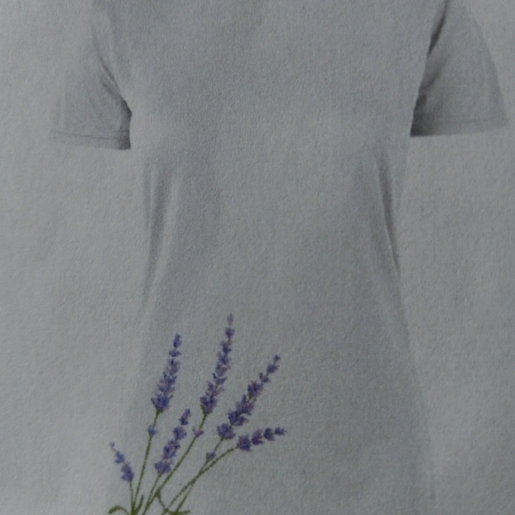 Womens White Shirts with Lavender Logo - Picture 3 of 3